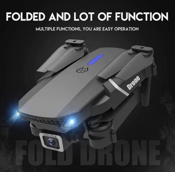 Foldable Remote Control Drone with Camera HD Wide Angle Lens Visual Hovering with 1800Mah Battery WiFi FPV 4-Axis Camera with Dual Flash Lights