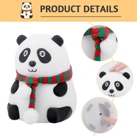 Cute Silicone Panda Light Lamp,Rechargeable Led Lamp For Baby Room Decor Kids,Night Lamp Soft Panda With Touch Gesture Control,Night Lamp For Kids Bedroom(7-Color Changing Light) - White
