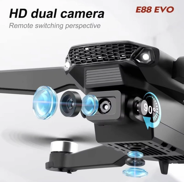 Brushless-Drone-E88-Two-Sided-Obstacle-Avoidance-with-Dual-Camera-4K-1080P-HD-Dual-Battery-WIFI-FPV-Gesture-Selfie-Flips-Mode-App-One-Key-Headless-Mode-functionality