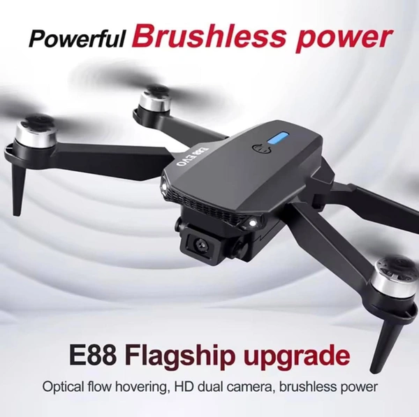 Brushless-Drone-E88-Two-Sided-Obstacle-Avoidance-with-Dual-Camera-4K-1080P-HD-Dual-Battery-WIFI-FPV-Gesture-Selfie-Flips-Mode-App-One-Key-Headless-Mode-functionality