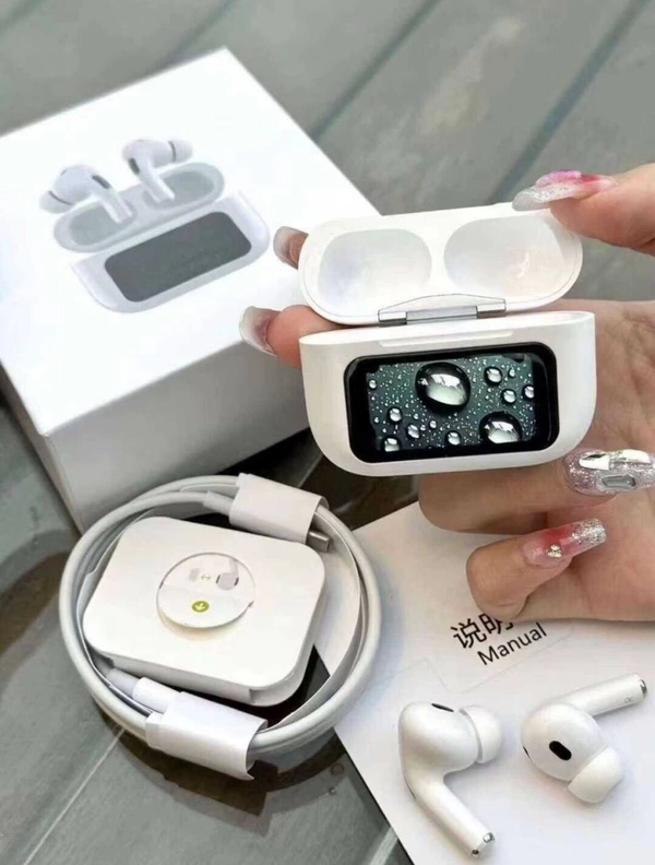 Tws Airpod Wireless Earbuds Bluetooth Headphones with LED Display, Stereo in-Ear Noise Canceling Waterproof USB-C Headphones with Mic for iPhone Android iOS