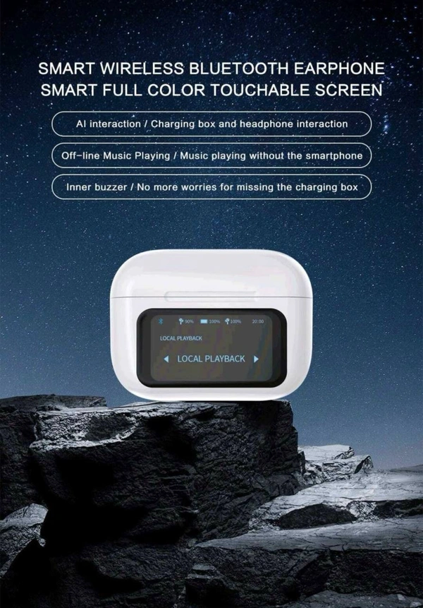 Tws Airpod Wireless Earbuds Bluetooth Headphones with LED Display, Stereo in-Ear Noise Canceling Waterproof USB-C Headphones with Mic for iPhone Android iOS