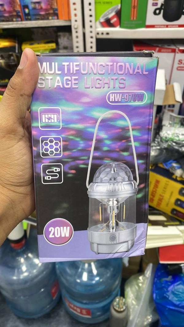 Colourfull Magic Crystal Gola LED 2 in 1 Multifunction Stage Light Bulb Lamp 20 Watts 360 Degree Rotating Magic Light, Diwali, Christmas Decoration Light for Birthday Indoor & Outdoor.