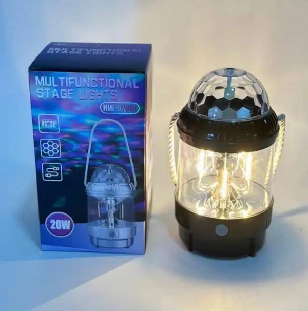 Colourfull Magic Crystal Gola LED 2 in 1 Multifunction Stage Light Bulb Lamp 20 Watts 360 Degree Rotating Magic Light, Diwali, Christmas Decoration Light for Birthday Indoor & Outdoor.