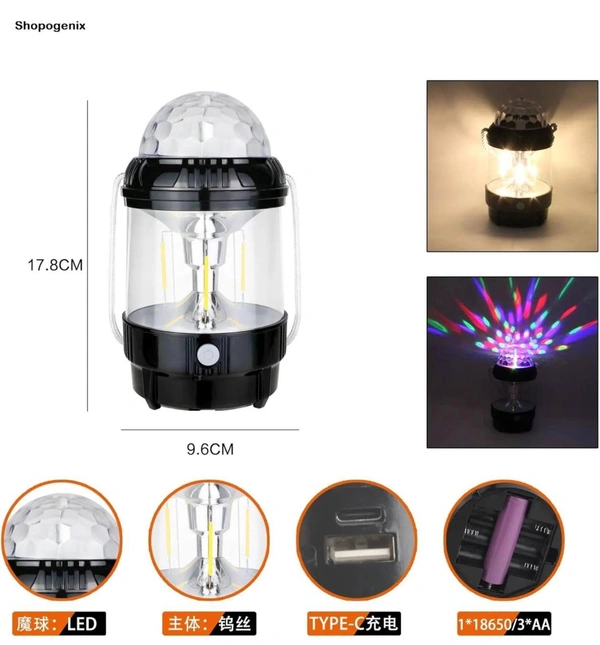 Colourfull Magic Crystal Gola LED 2 in 1 Multifunction Stage Light Bulb Lamp 20 Watts 360 Degree Rotating Magic Light, Diwali, Christmas Decoration Light for Birthday Indoor & Outdoor.