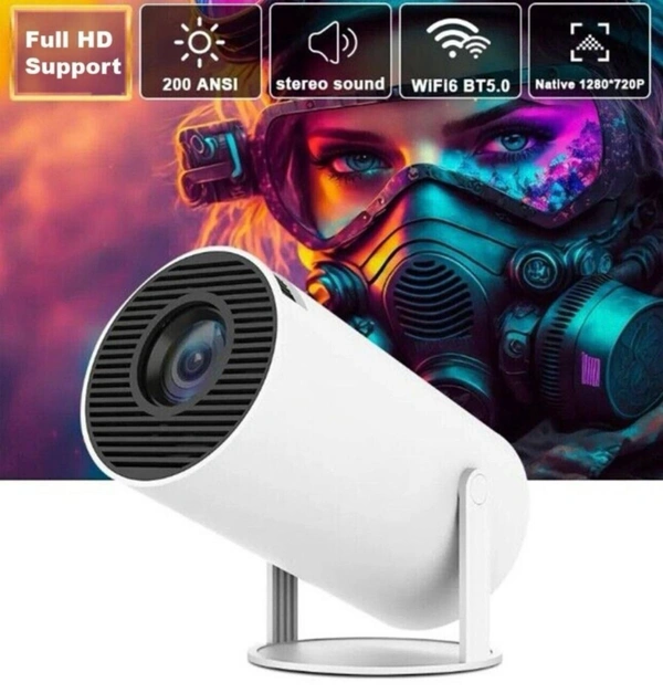 Smart LED Projector with 1080p HD Resolution, Rotatable Design, Built-in Streaming Apps (Netflix, Prime Video, Hotstar), 2000 Lumens, Screen Mirroring, 3 Watts Speaker (White)