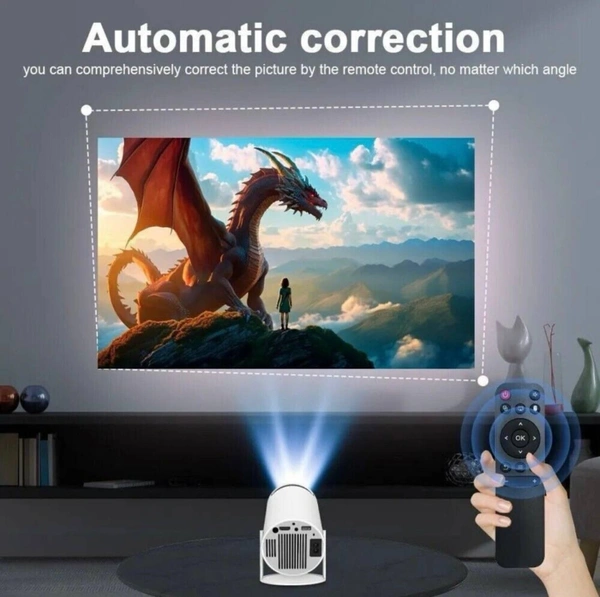Smart LED Projector with 1080p HD Resolution, Rotatable Design, Built-in Streaming Apps (Netflix, Prime Video, Hotstar), 2000 Lumens, Screen Mirroring, 3 Watts Speaker (White)