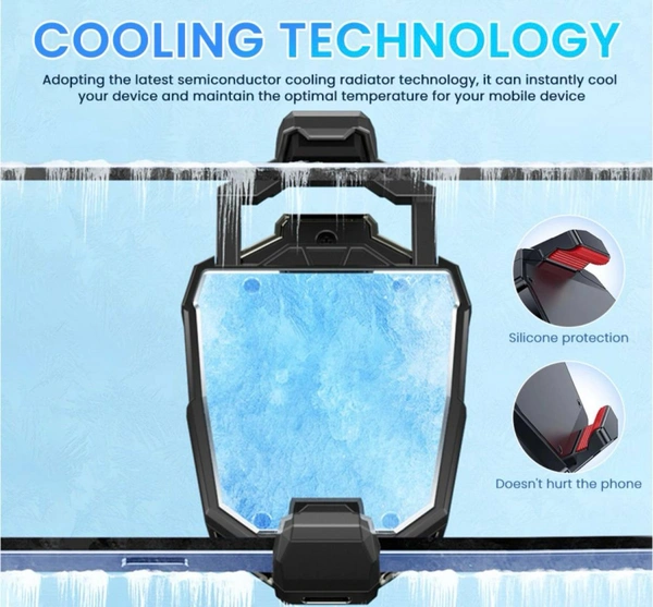 Mobile Phone Semiconductor Radiator Blue LED Portable Gaming Cooler for Game Mobile/Video Streaming