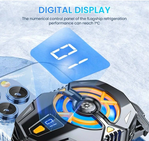 Mobile Phone Semiconductor Radiator Blue LED Portable Gaming Cooler for Game Mobile/Video Streaming