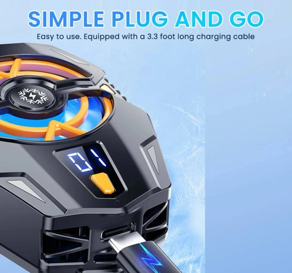 Mobile Phone Semiconductor Radiator Blue LED Portable Gaming Cooler for Game Mobile/Video Streaming