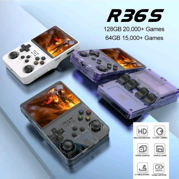 Handheld Game Console, Retro Handheld Video Game Console, 3.5 Inch IPS Screen, Built-in 32GB TF Card 15000+ Games, with Open Source Linux System (Random Colour)