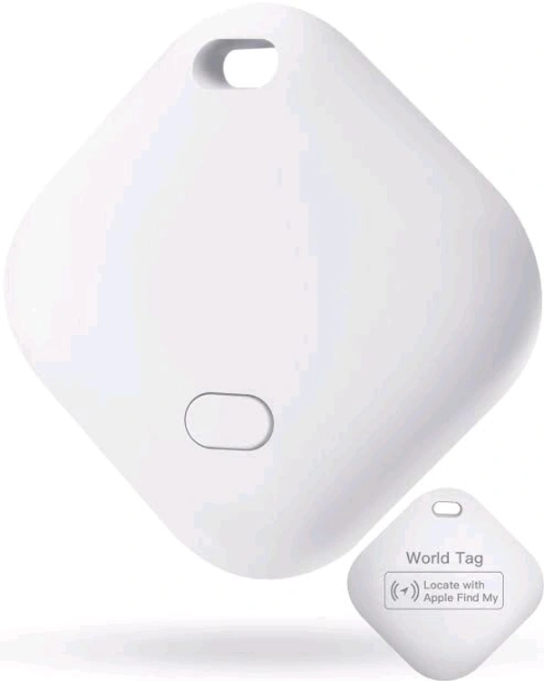 World Tag Keys Finder, Item Locator for Bags, Wallets, Keys, IP67 Waterproof, Privacy Protection, Lost Mode Bluetooth Traker Mini Item Finders Works with Apple Find My (iOS only)