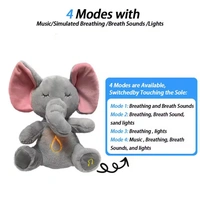 Breathing Stuffed Animal, Soothe Snuggle Elephant Plush, Sleeping Plush for Kids Toy Birthday Gift with Sensory Details Musical Lights and Rhythmic Breathing Sleep Companion