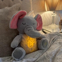 Breathing Stuffed Animal, Soothe Snuggle Elephant Plush, Sleeping Plush for Kids Toy Birthday Gift with Sensory Details Musical Lights and Rhythmic Breathing Sleep Companion