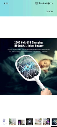 Mosquito Killer Racket Rechargeable Handheld Electric Fly Swatter Mosquito Killer Racket Bat with UV Light Lamp Electric Insect Killer Racket USB Charging Base