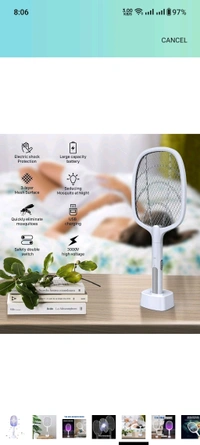 Mosquito Killer Racket Rechargeable Handheld Electric Fly Swatter Mosquito Killer Racket Bat with UV Light Lamp Electric Insect Killer Racket USB Charging Base