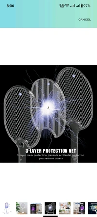 Mosquito Killer Racket Rechargeable Handheld Electric Fly Swatter Mosquito Killer Racket Bat with UV Light Lamp Electric Insect Killer Racket USB Charging Base
