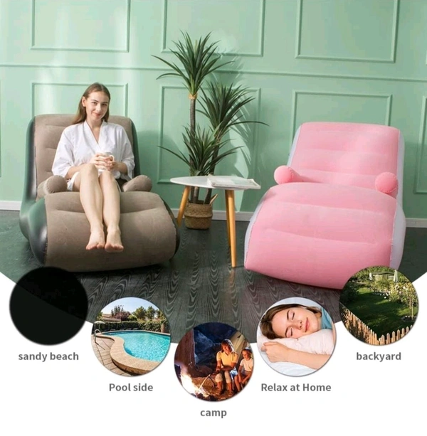 Inflatable Lazy Sofa Chair with Household air Pump, Foldable Lounge Chair with Armrests for Living Room, Bedroom, Office,Travel, Camping
