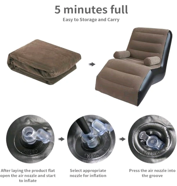 Inflatable Lazy Sofa Chair with Household air Pump, Foldable Lounge Chair with Armrests for Living Room, Bedroom, Office,Travel, Camping