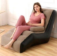 Inflatable Lazy Sofa Chair with Household air Pump, Foldable Lounge Chair with Armrests for Living Room, Bedroom, Office,Travel, Camping