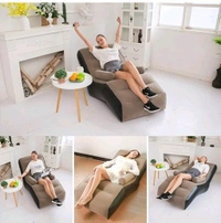 Inflatable Lazy Sofa Chair with Household air Pump, Foldable Lounge Chair with Armrests for Living Room, Bedroom, Office,Travel, Camping