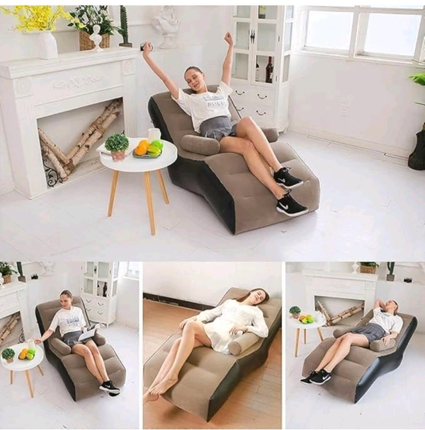 Inflatable Lazy Sofa Chair with Household air Pump, Foldable Lounge Chair with Armrests for Living Room, Bedroom, Office,Travel, Camping