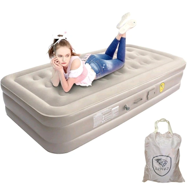 Inflatable Mattress with Built-in Pump Camping Air Mattress Quick Inflation Deflation Blow Up Mattresses Air Bed Portable Elevated Guest Bed for Home Outdoors Hiking Travel