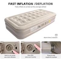 Inflatable Mattress with Built-in Pump Camping Air Mattress Quick Inflation Deflation Blow Up Mattresses Air Bed Portable Elevated Guest Bed for Home Outdoors Hiking Travel