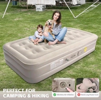 Inflatable Mattress with Built-in Pump Camping Air Mattress Quick Inflation Deflation Blow Up Mattresses Air Bed Portable Elevated Guest Bed for Home Outdoors Hiking Travel