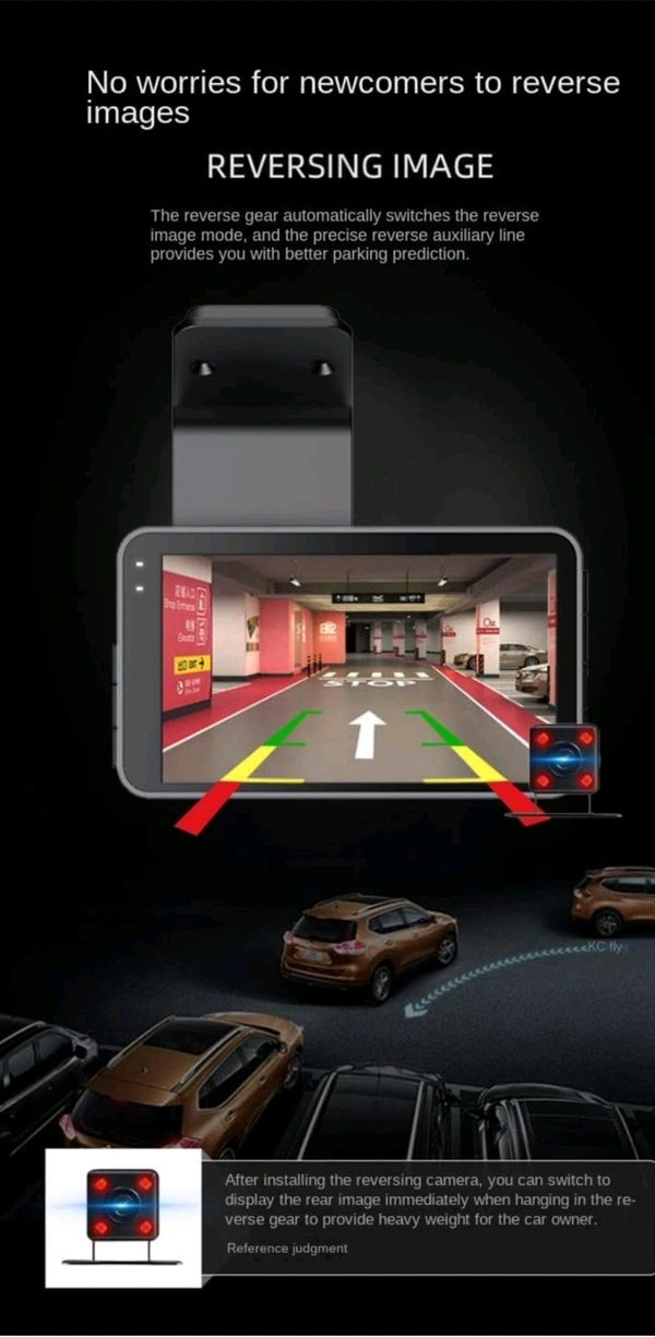 Car Dash Cam With Dual Lens Front Back 