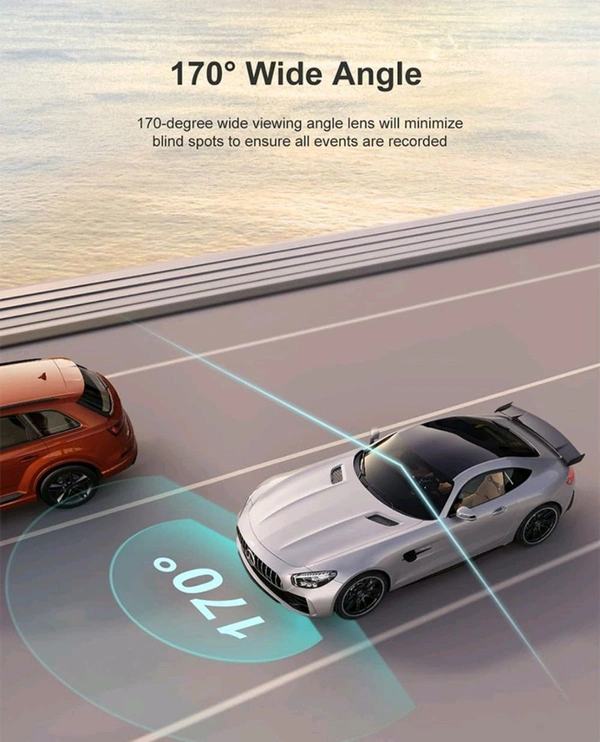 Car Dash Cam With Dual Lens Front Back 