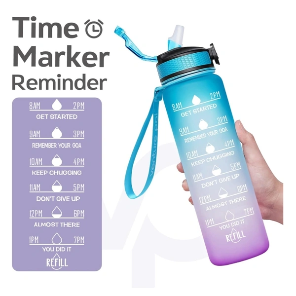 1L Motivational Time Marked Water Bottles