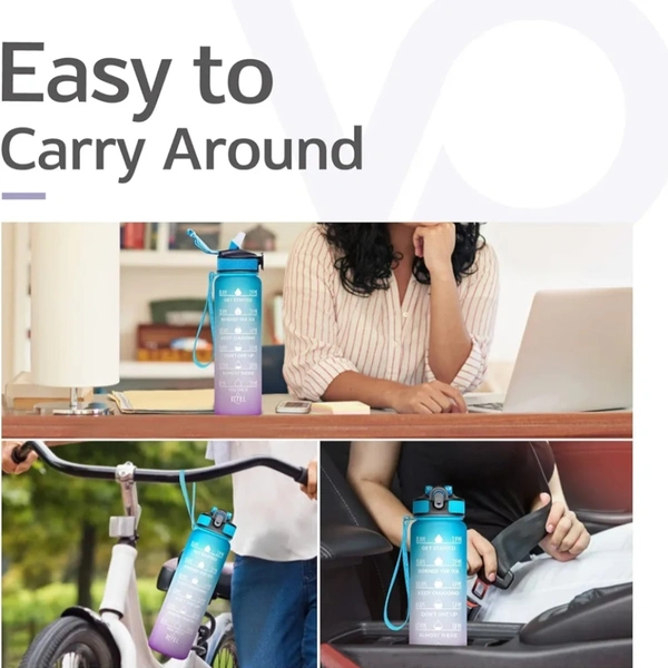 1L Motivational Time Marked Water Bottles