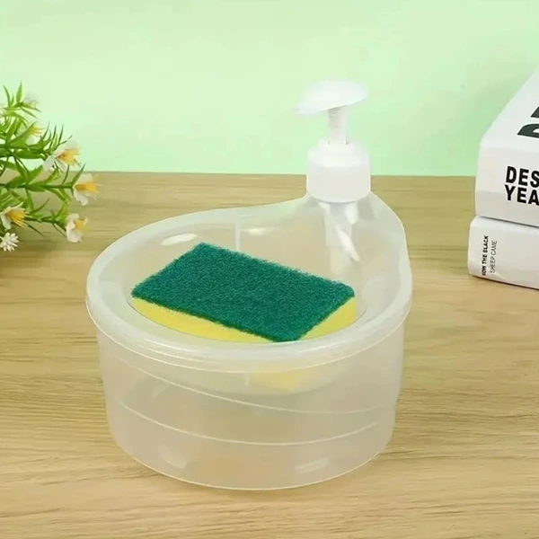 2 in 1 Automatic Liquid Soap  Dispenser With Free Sponge