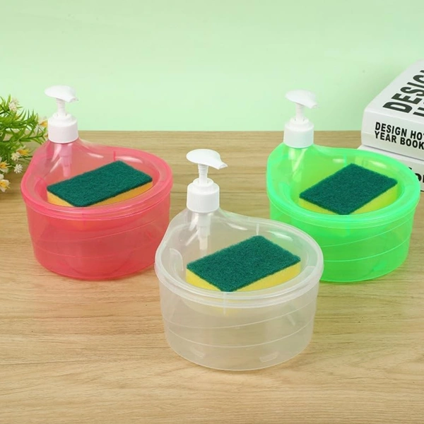 2 in 1 Automatic Liquid Soap  Dispenser With Free Sponge
