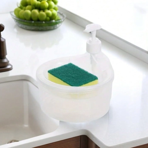 2 in 1 Automatic Liquid Soap  Dispenser With Free Sponge