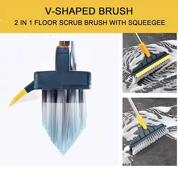 2 IN 1 ROTATABLE FLOOR CLEANING BRUSH WITH WIPER