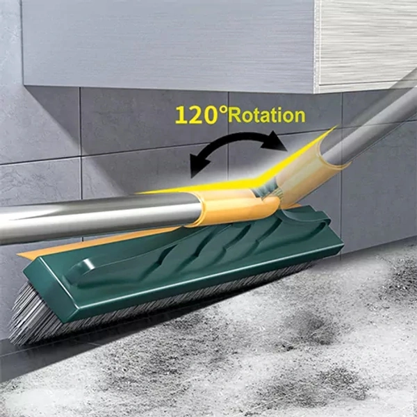 2 IN 1 ROTATABLE FLOOR CLEANING BRUSH WITH WIPER
