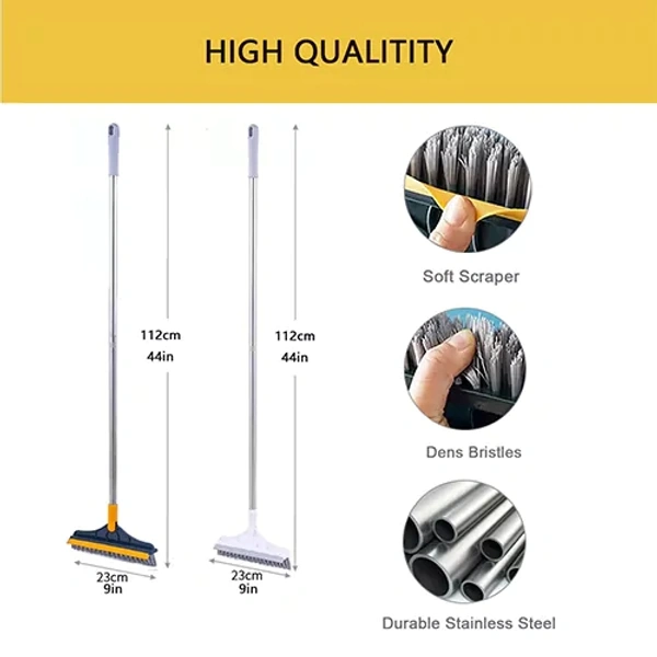 2 IN 1 ROTATABLE FLOOR CLEANING BRUSH WITH WIPER