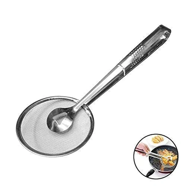 2 IN 1 STAINLESS STEEL FILTER SPOON WITH CLIP FOR OIL-FRYING AND MULTI-FUNCTIONAL