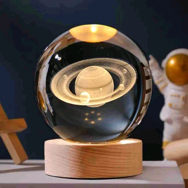 3D Crystal Ball Moon Effect Night Lamp And Best Gift