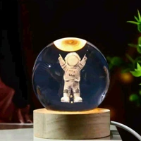 3D Crystal Ball Moon Effect Night Lamp And Best Gift