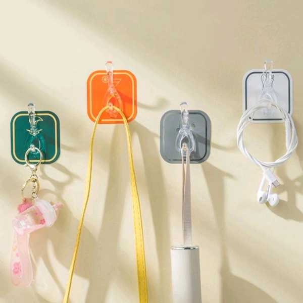 6 in 1 Adhesive Luruxy Colorful Tiles Hooks With Easy Splitting