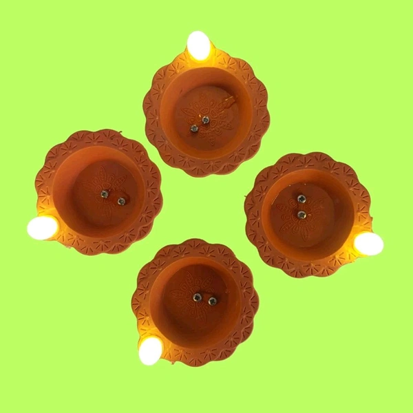6pcs Premium Diwali Big Candle Bulb Realistic Water Sensor Diya (Pack Of 6)