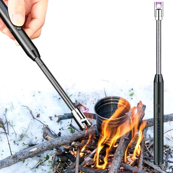 360° Rotatable High Quality USB Rechargeable Lighter With Battery Indicator And Charging Cable