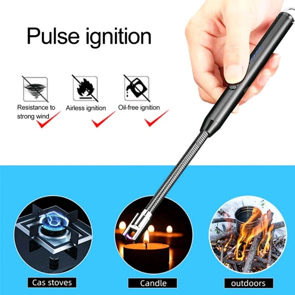 360° Rotatable High Quality USB Rechargeable Lighter With Battery Indicator And Charging Cable