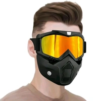 High Quality Protective Goggle With Mask For Comfort Ride With Windproof And Soft Foam Pads (Yellow)