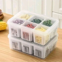 Premium 6 Grid Fridge Storage Container With Lid