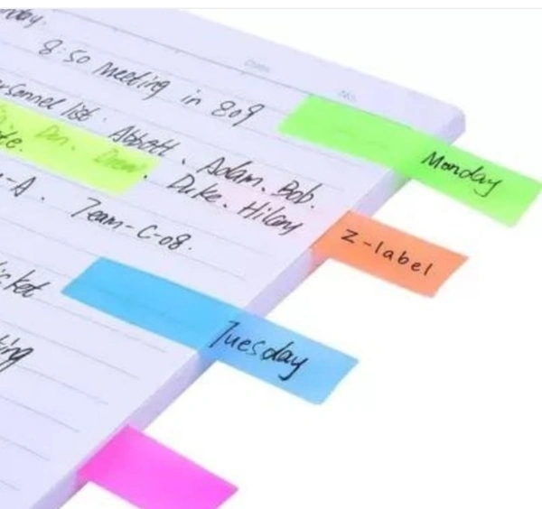 Cute 5 Colored Long Sticky Notes(200 Pages)