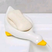 Cute Duck Shaped Soap Holder With Easy Dispenser